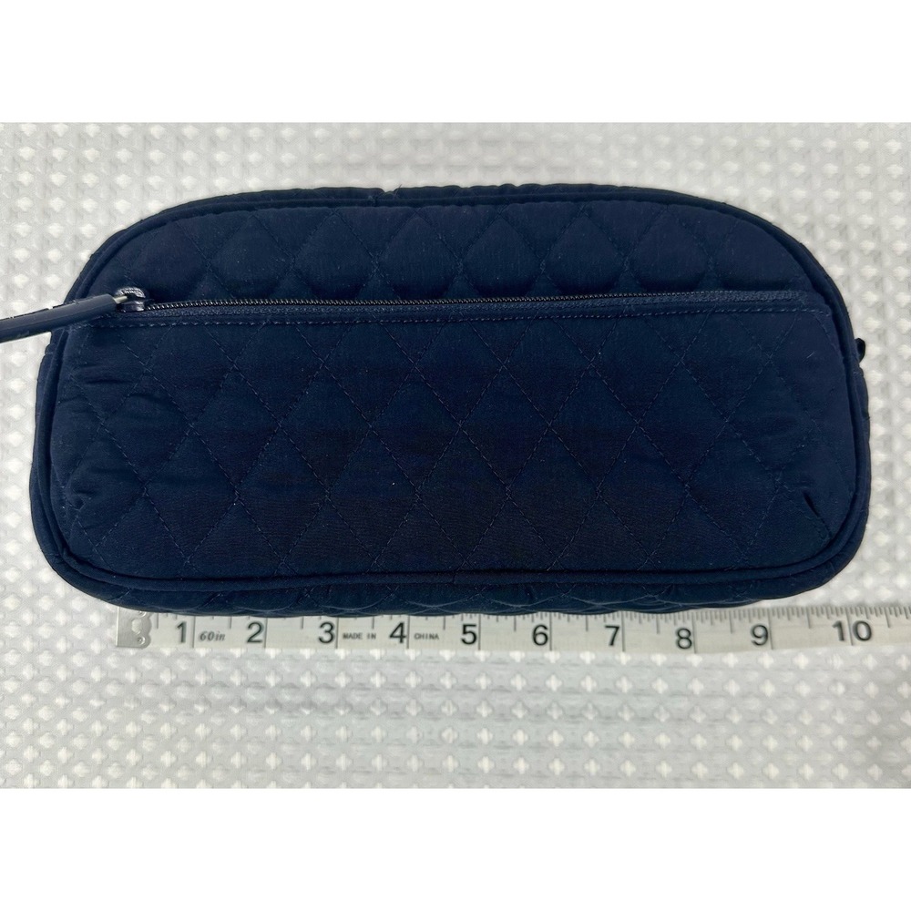 Vera Bradley Navy Quilted Cosmetic Bag Travel Organizer Pouch New Without Tags